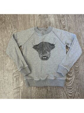 Tucker + Tate Highland Cow Kids Sweater 5 Pullover Grey Boho Cotton
